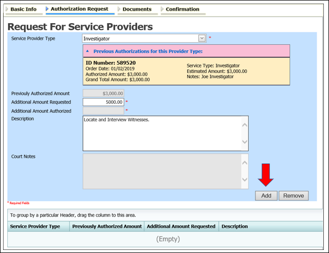 BudgetAUTH - Click Add
