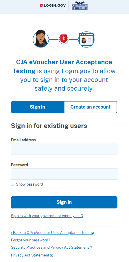 Login.gov email address and password