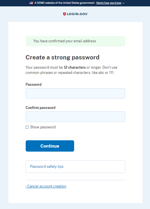 Create a strong password