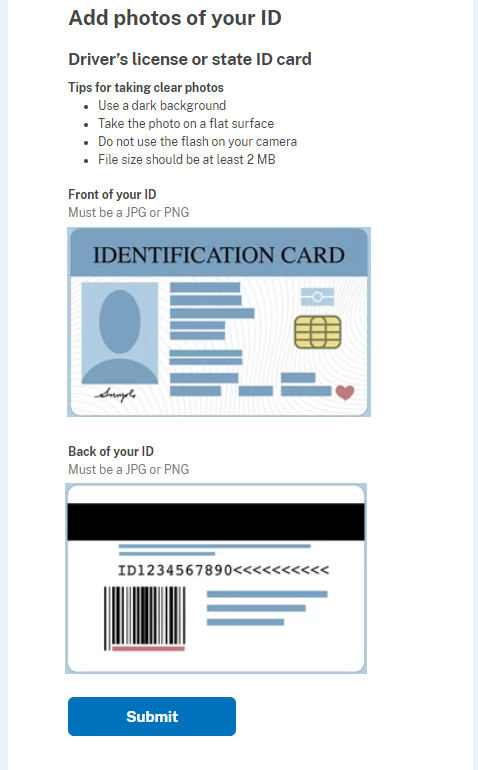 Front and back of your ID