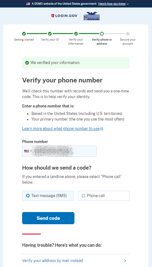 Verify phone